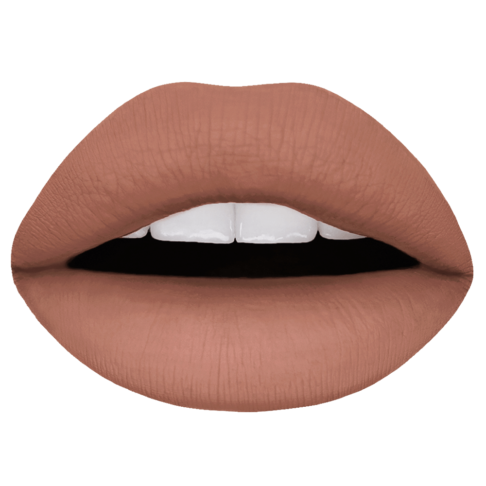 a pair of lips painted with the tan-nude 'Dreamer' matte liquid lippie appiled