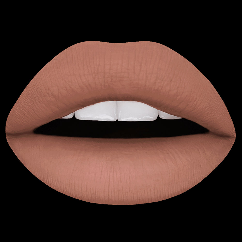 a pair of lips painted with the tan-nude 'Dreamer' matte liquid lippie appiled
