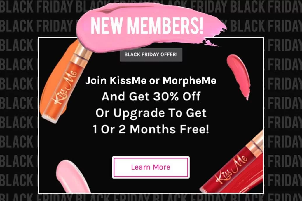 LiveGlam KissMe and MorpheMe Black Friday Deal