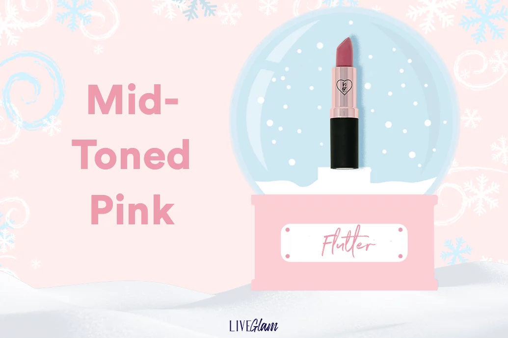 mid-tone pink lipstick